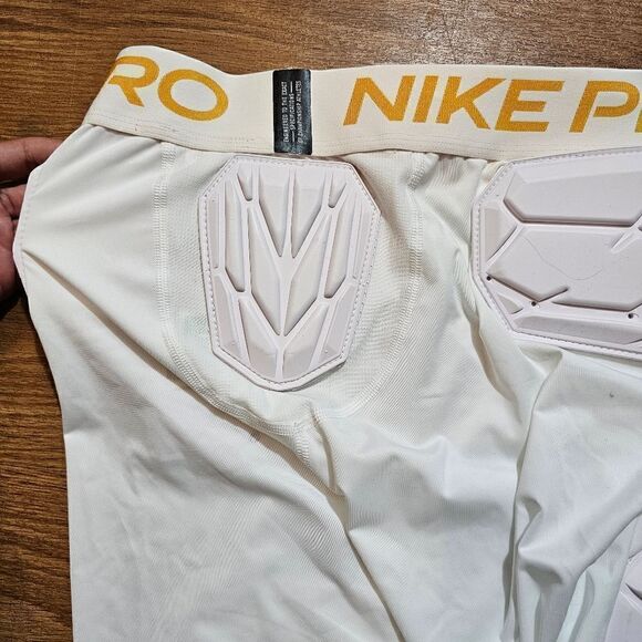 Nike Pro Hyperstrong Padded Football Shorts XL White Gold Dri-Fit Protective New - Picture 10 of 16